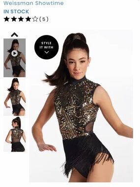 Weissman Black and Gold Sequin High-Neck Bodysuit